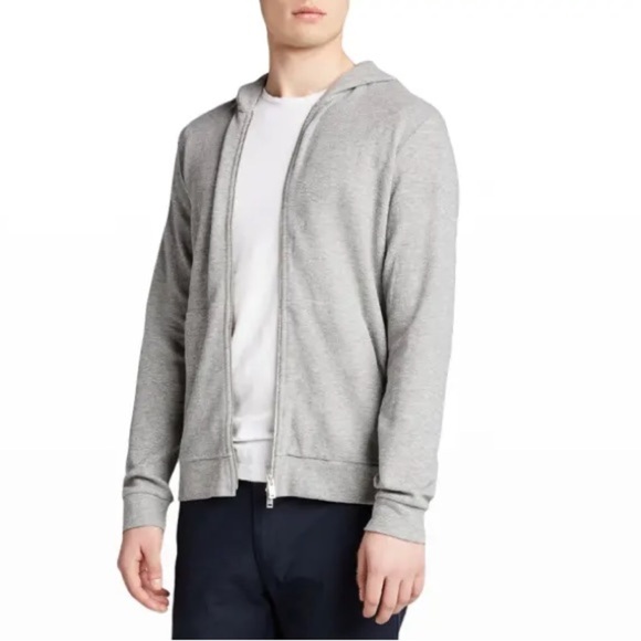 Theory Other - Theory Men’s Ridge Waffle Zip Hoodie Sweatshirt Size XL Grey